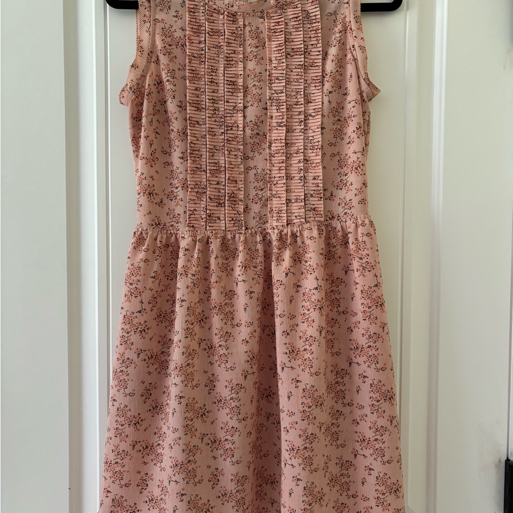 Esley Blush Floral Mini Dress with Ties in Back